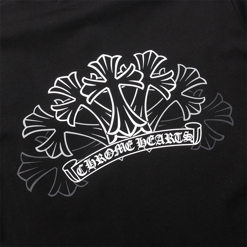 Chr-come88he-áo Thun Cotton Nguyên Chất Ngắn Tay Dáng Rộng In Dấu Hiệu Sanskrit Phantom Thời Trang Mùa Hè Mới Chất Lượng Cao Cho Nam Và Nữ