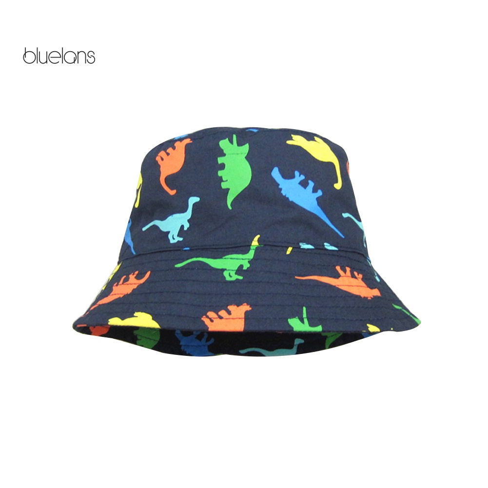 Nón Bucket Chất Liệu Cotton Họa Tiết Khủng Long Thời Trang Mùa Hè Cho Bé Trai