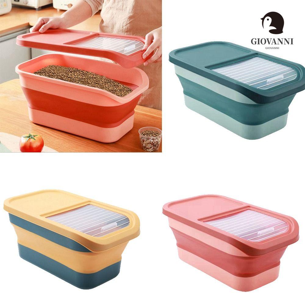 GIOVANNI Thùng Nhựa Đựng Gạo Có Nắp Đậy Kèm Cốc Đo Lường Tiện Dụng Cho Gia Đình