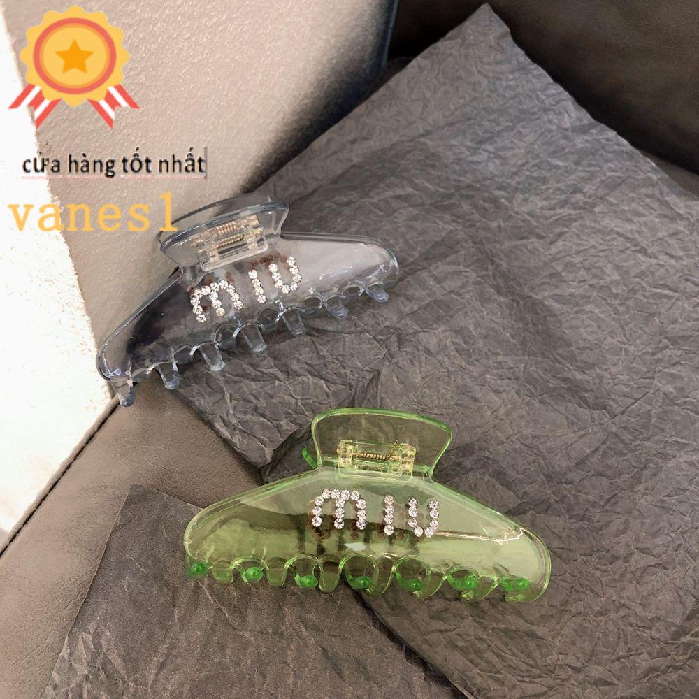 VANES1 Kẹp Tóc Càng Cua Trong Suốt Họa Tiết Chữ Đơn Giản Ngọt Ngào Cho Nữ