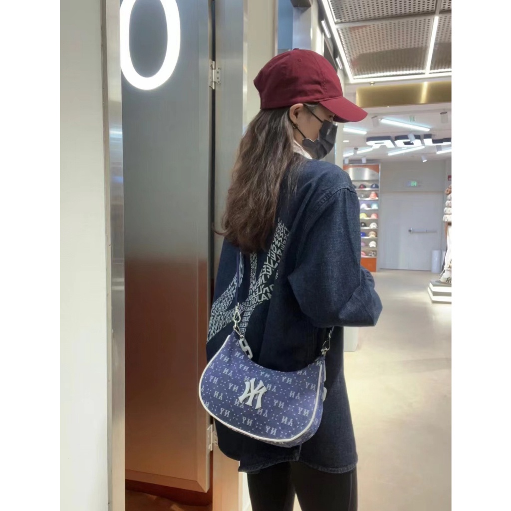 Túi Đeo Chéo MLB 2023 Chất Liệu denim Phong Cách retro Cho Nam Nữ BQS02