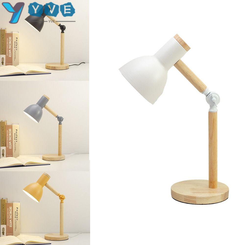 YVE Đèn Đọc Sách Để Bàn Khung Sắt Và Gỗ Gấp Gọn Tiện Dụng