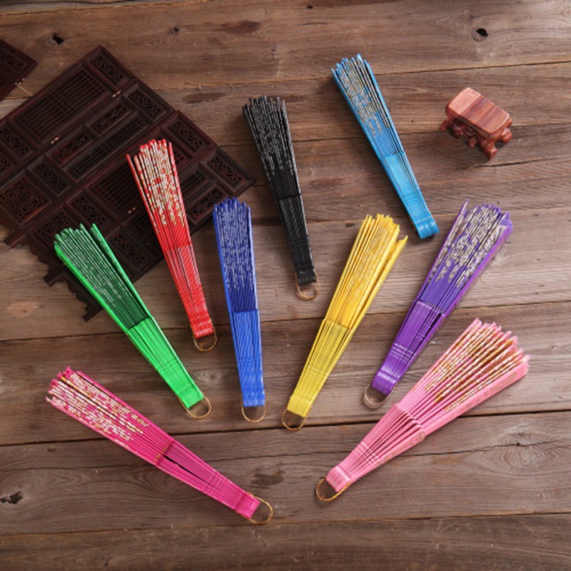 Quạt Xếp Cầm Tay Bằng Nhựa Màu Trắng Vàng Phong Cách Trung Hoa Cổ Điển