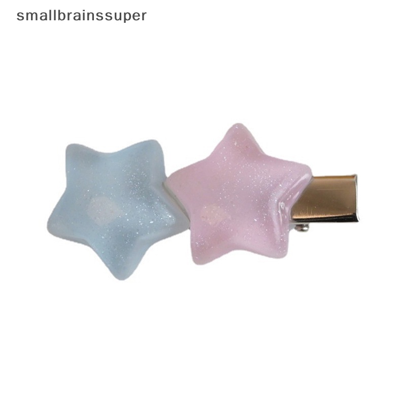 Kẹp Tóc Hình Ngôi Sao Năm Cánh Màu Hồng Và Xanh Dương Thạch Ngọt Ngào Dễ Thương Y2k SBS