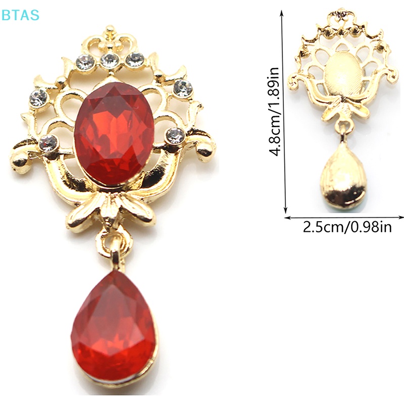 Phụ Kiện Trang Trí Tóc Mặt Đá Pha Lê Hình Giọt Nước Bằng Hợp Kim Màu Vàng Phong Cách Vintage