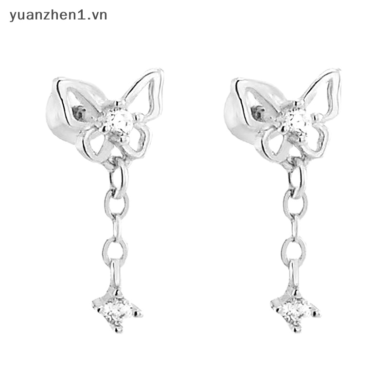 1 Đôi Bông Tai Hình Bướm Xoắn Ốc Đính Đá Zircon Thời Trang Dự Tiệc Cho Nữ