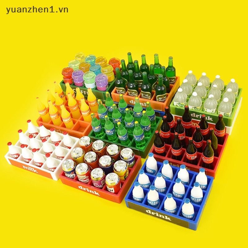 Bộ Mô Hình Chai Nước Ngọt / Soda Mini Dùng Trang Trí Nhà Búp Bê