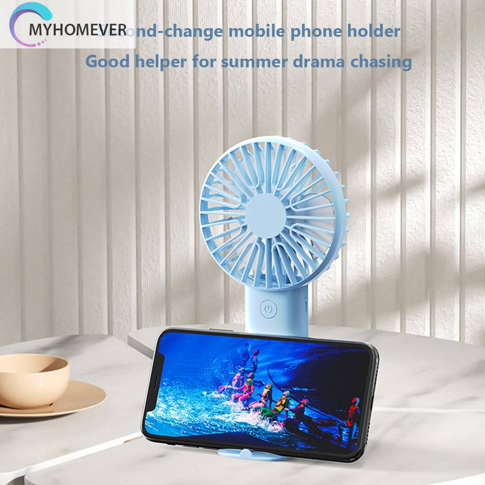 Quạt Mini Cầm Tay 3 Tốc Độ Kèm Sạc USB Tiện Dụng Chất Lượng Cao