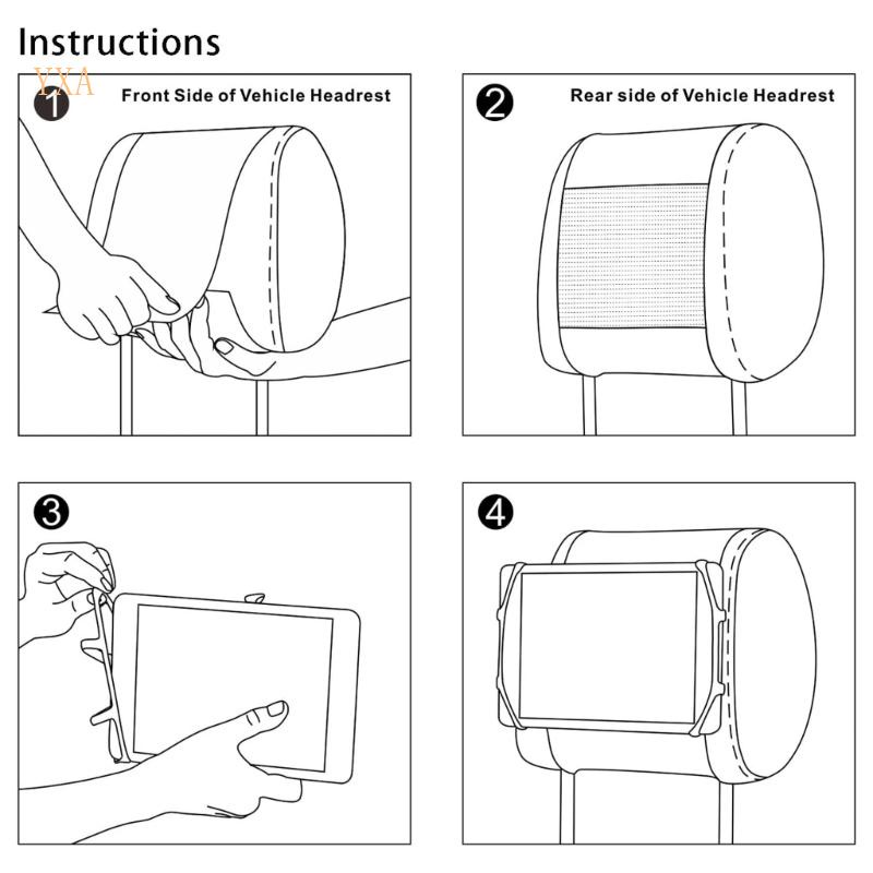 Giá Đỡ Máy Tính Bảng Bằng Silicon Có Thể Điều Chỉnh Gắn Ghế Ngồi Xe Hơi
