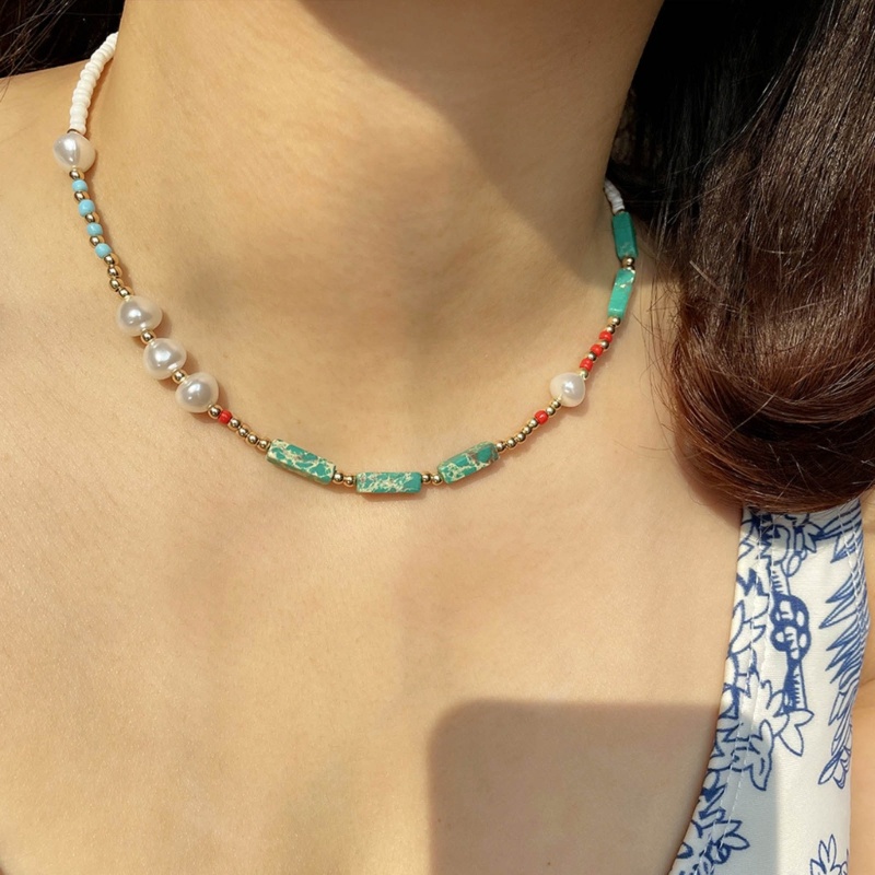 Vòng Cổ Choker Chuỗi Hạt Phong Cách Bohemian Thời Trang Đi Biển Mùa Hè