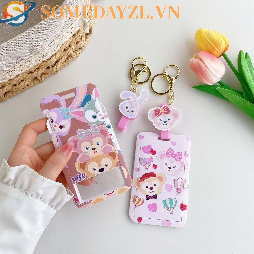 SOMEDAYZL Móc Khóa Đựng Thẻ Họa Tiết Hoạt Hình Xinh Xắn