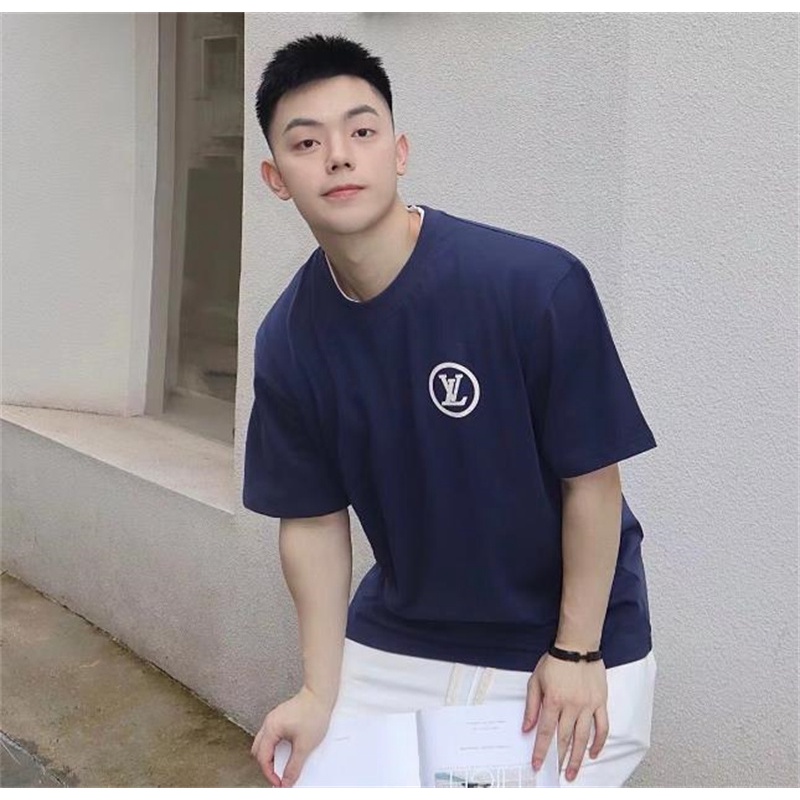 Áo Thun Nam Nữ Ngắn Tay Ngực Nhỏ In Chữ GU1C81I Plus Size