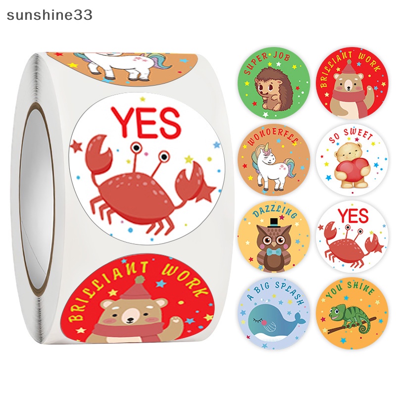 Bộ 500 Miếng Dán 1inch Họa Tiết Hoạt Hình Dễ Thương Cho Bé