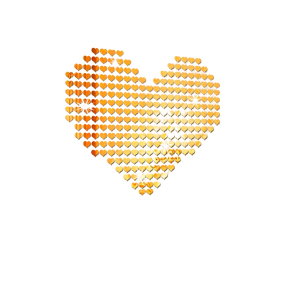 Set 100 Miếng Dán Tường Tráng Gương Hình Trái Tim 3D DIY Trang Trí Nhà Cửa