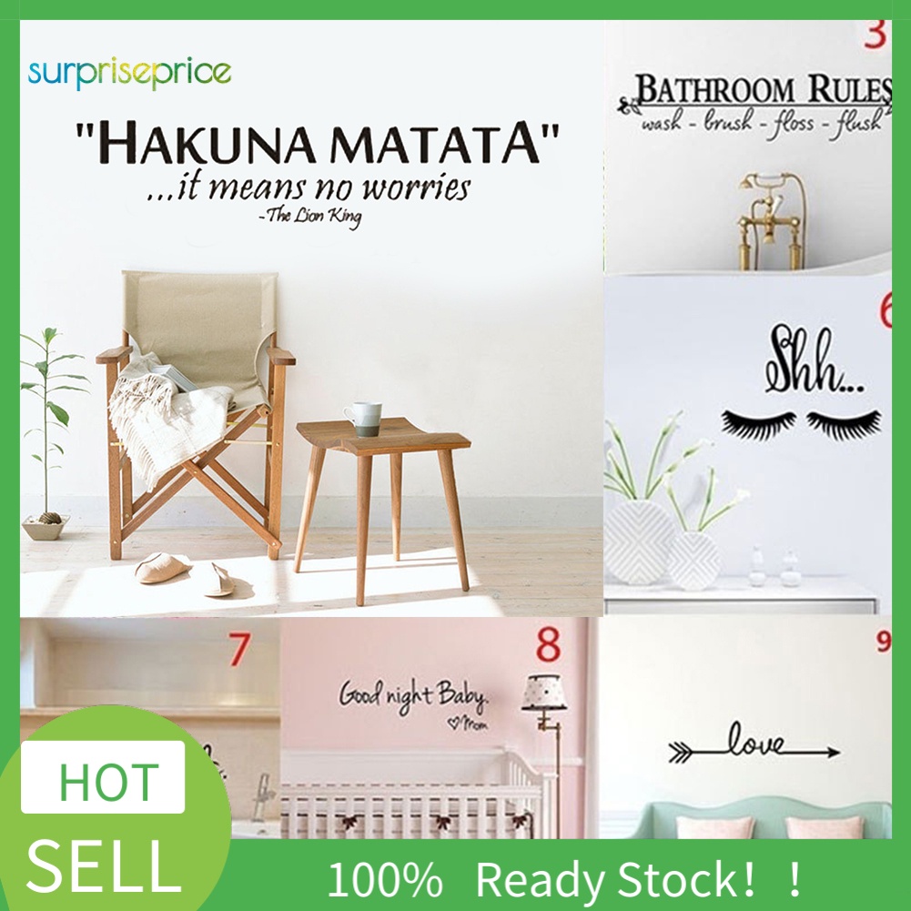 Miếng Dán Trang Trí Tường Bằng PVC Chống Thấm Nước In Chữ Tiếng Anh Độc Đáo