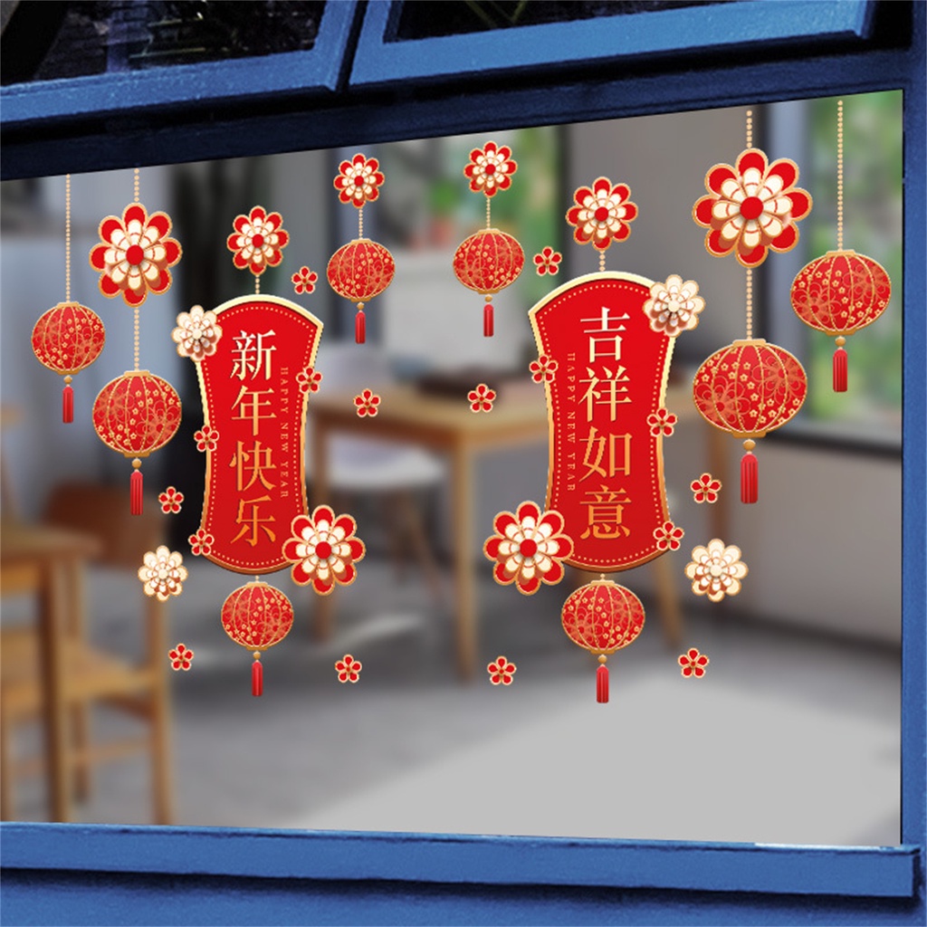 Miếng Dán Cửa Kính Bằng PVC Mỏng Chống Nước Trang Trí Năm Mới 2022