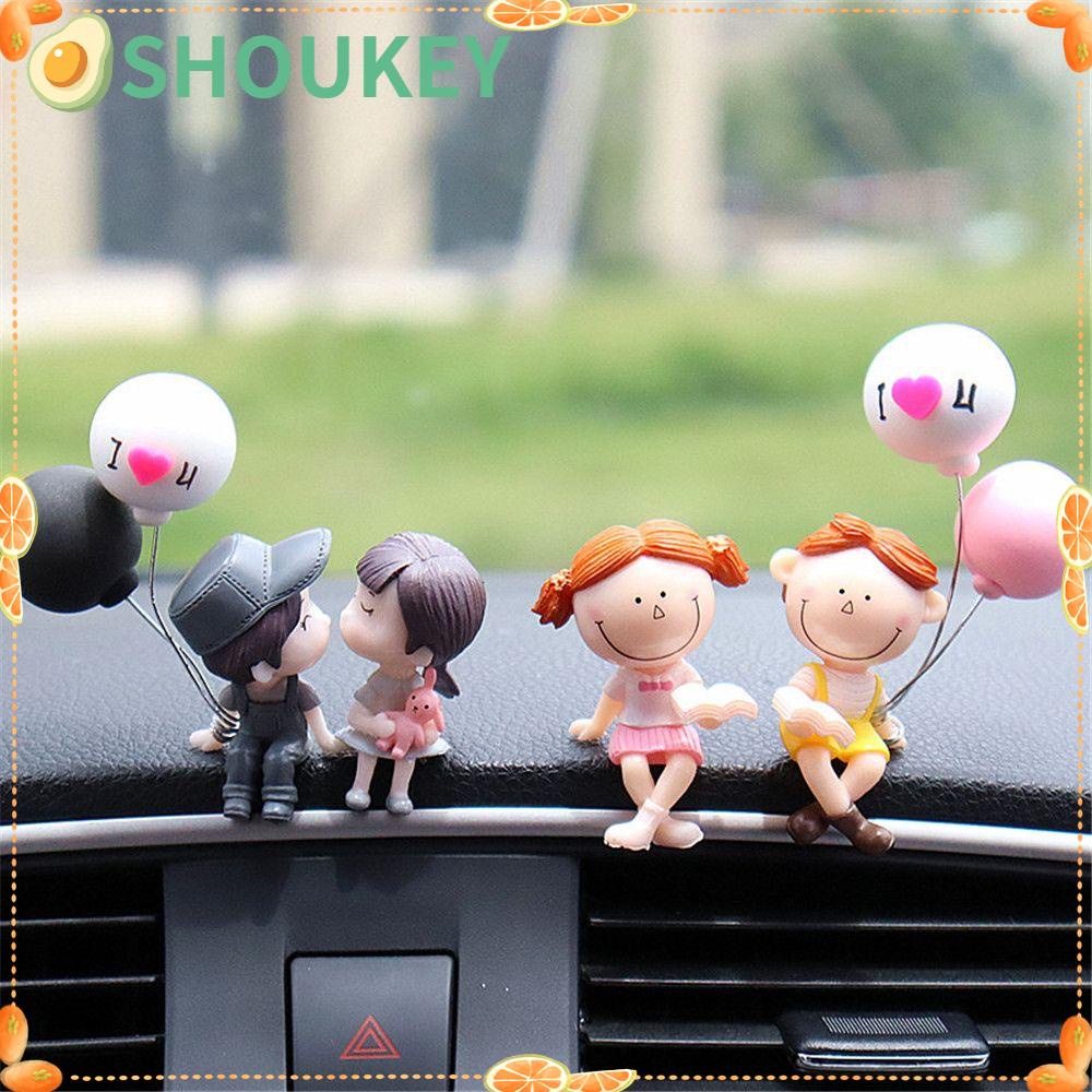 SHOUKEY Tượng Cặp Đôi Đáng Yêu Trang Trí Lỗ Thông Gió Xe Hơi