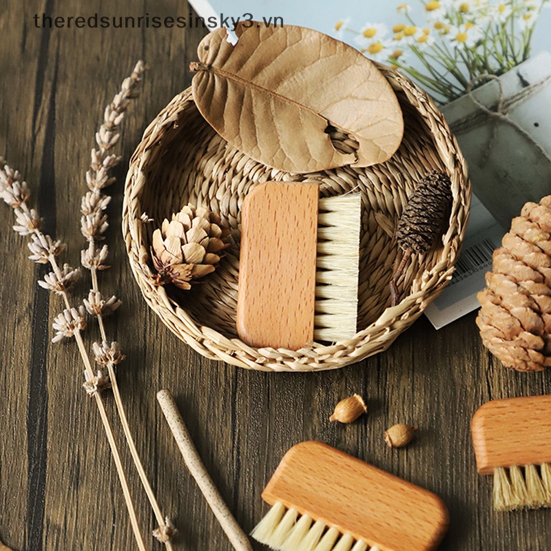Cọ Vệ Sinh Móng Tay Bằng Gỗ Lông Tự Nhiên Thời Trang