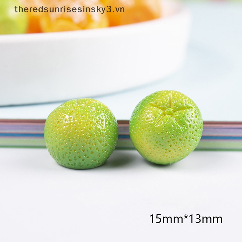 Set 10 Trái Cây 3D Mini Bằng Nhựa Resin Trang Trí Sổ Tay DIY