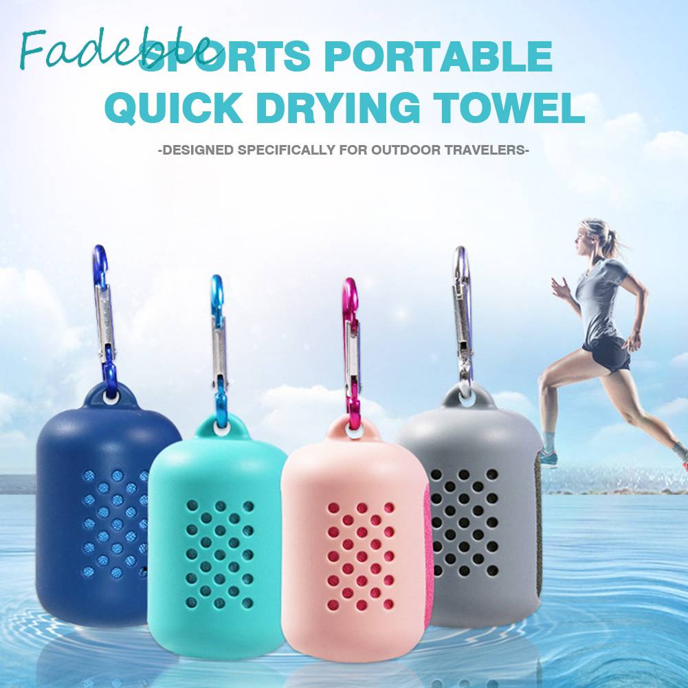 Khăn Lau Khô Nhanh Bằng Sợi Micro Kèm Móc Treo Tiện Dụng Cho Mùa Hè