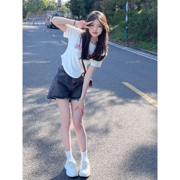 Y2k Áo Baby Tee Thun Croptop Nữ Ngắn Tay Phong Cách Mới Mùa Hè 2023 Cho Nữ