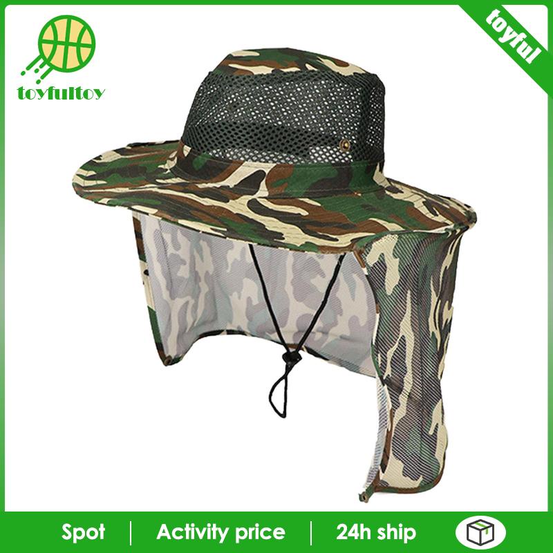 Mũ Rộng Vành Chống Nắng / Gió Có Tấm Che Cổ Dùng Leo Núi / Câu Cá Tiện Dụng Cho Nam