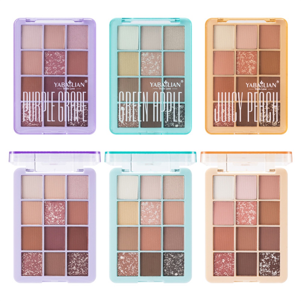 Bảng Phấn Mắt 12 Màu Sắc Tố Ngọc Trai Lâu Trôi Trang Điểm Tự Nhiên