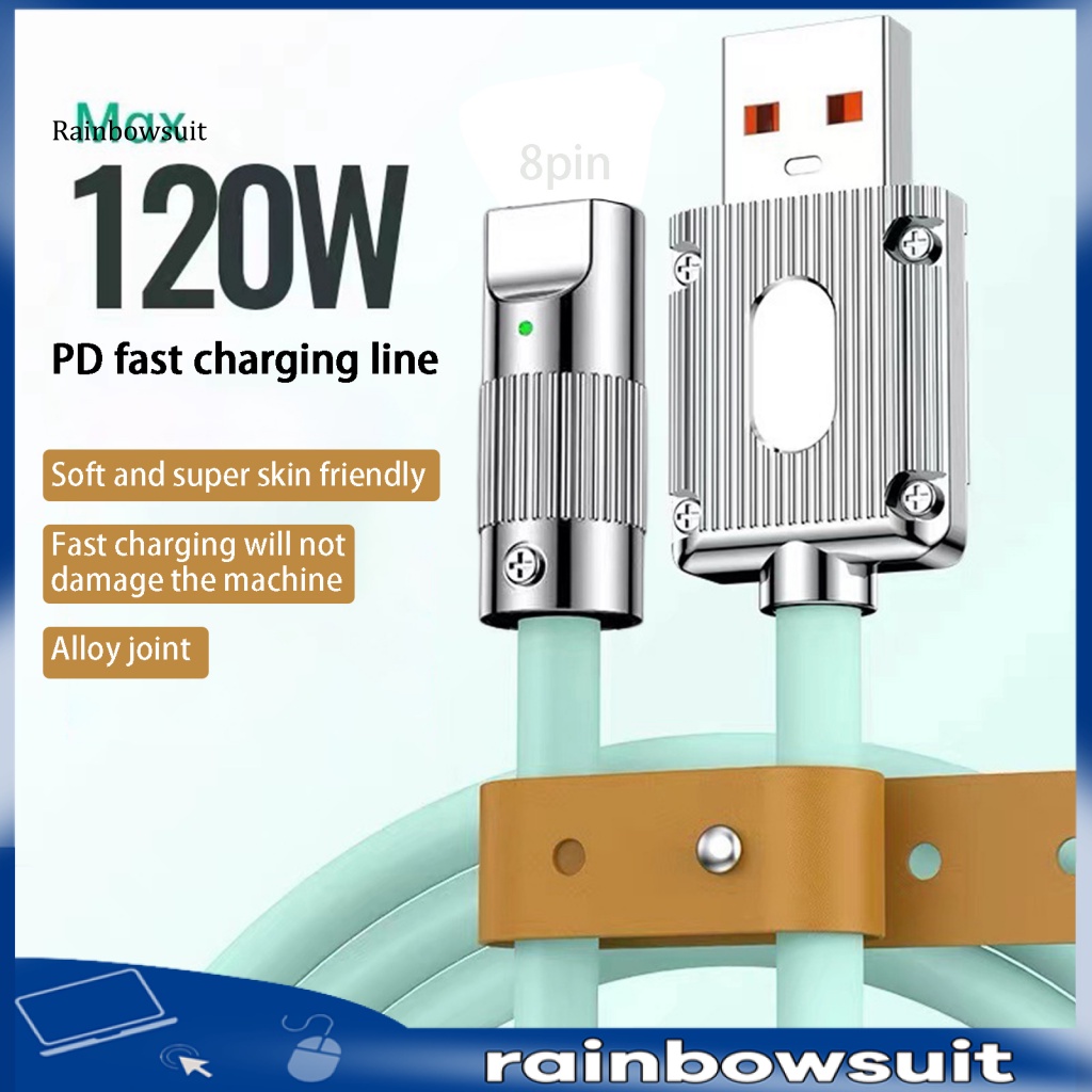 Dây Cáp Sạc USB Linh Hoạt Nhiều Màu Sắc 120W 6A Dành Cho Điện Thoại Di Động