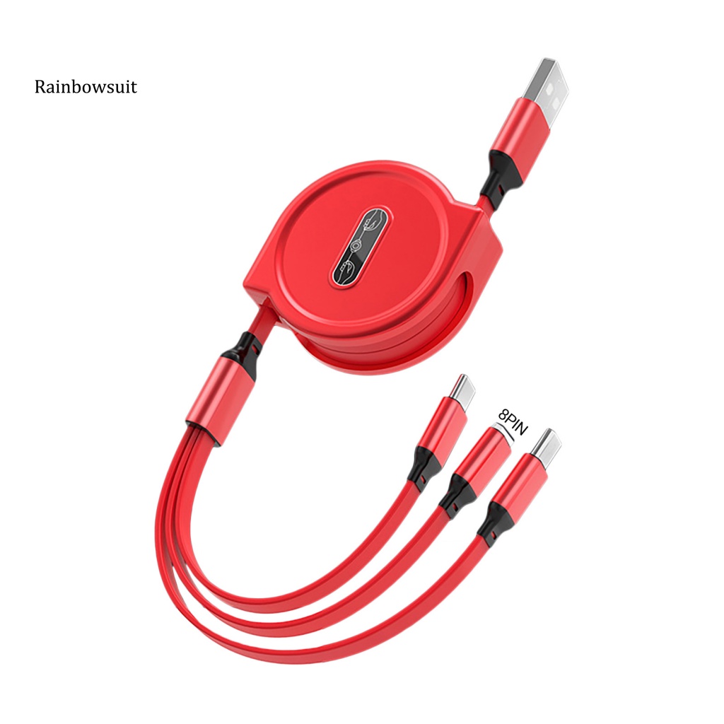 Dây Cáp Sạc / Truyền Dữ Liệu 3 Trong 1 8Pin / Micro USB / Type-C Tiện Dụng Cho Gia Đình