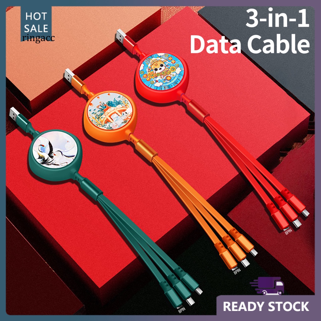 Cáp Sạc Micro USB Type-C 8Pin Đa Năng Có Thể Điều Chỉnh Độ Dài