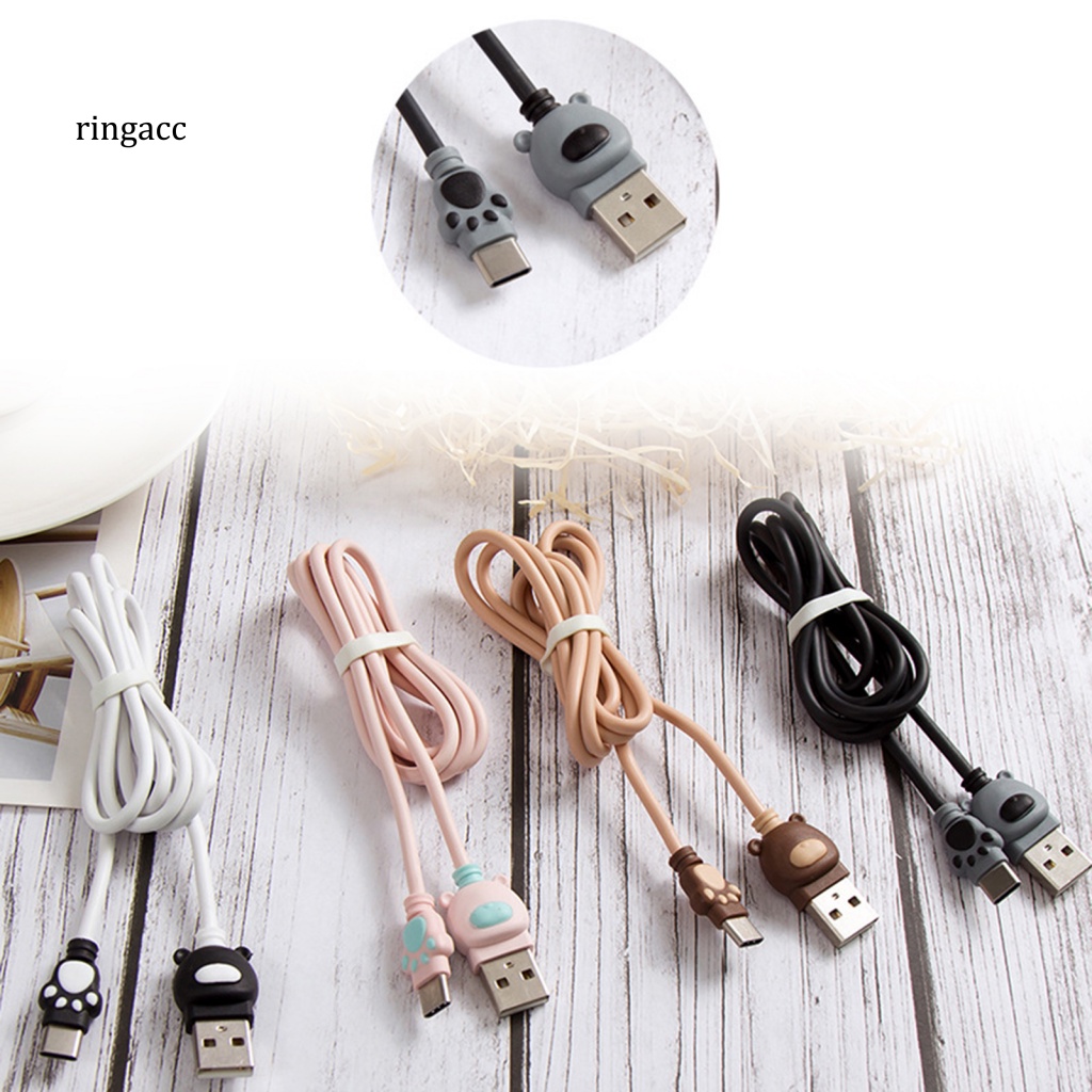 Dây Cáp Sạc Usb Type-C Mềm Mại Họa Tiết Hoạt Hình Dễ Thương