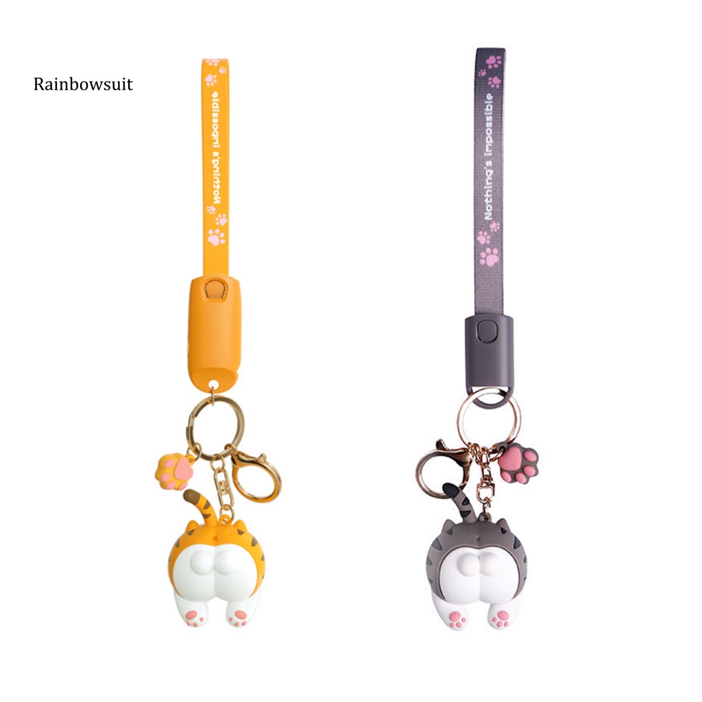 Dây Cáp Sạc Micro USB Type-C 8Pin 3 Trong 1 Siêu Bền Thiết Kế Móc Khóa Tiện Dụng Cho Android