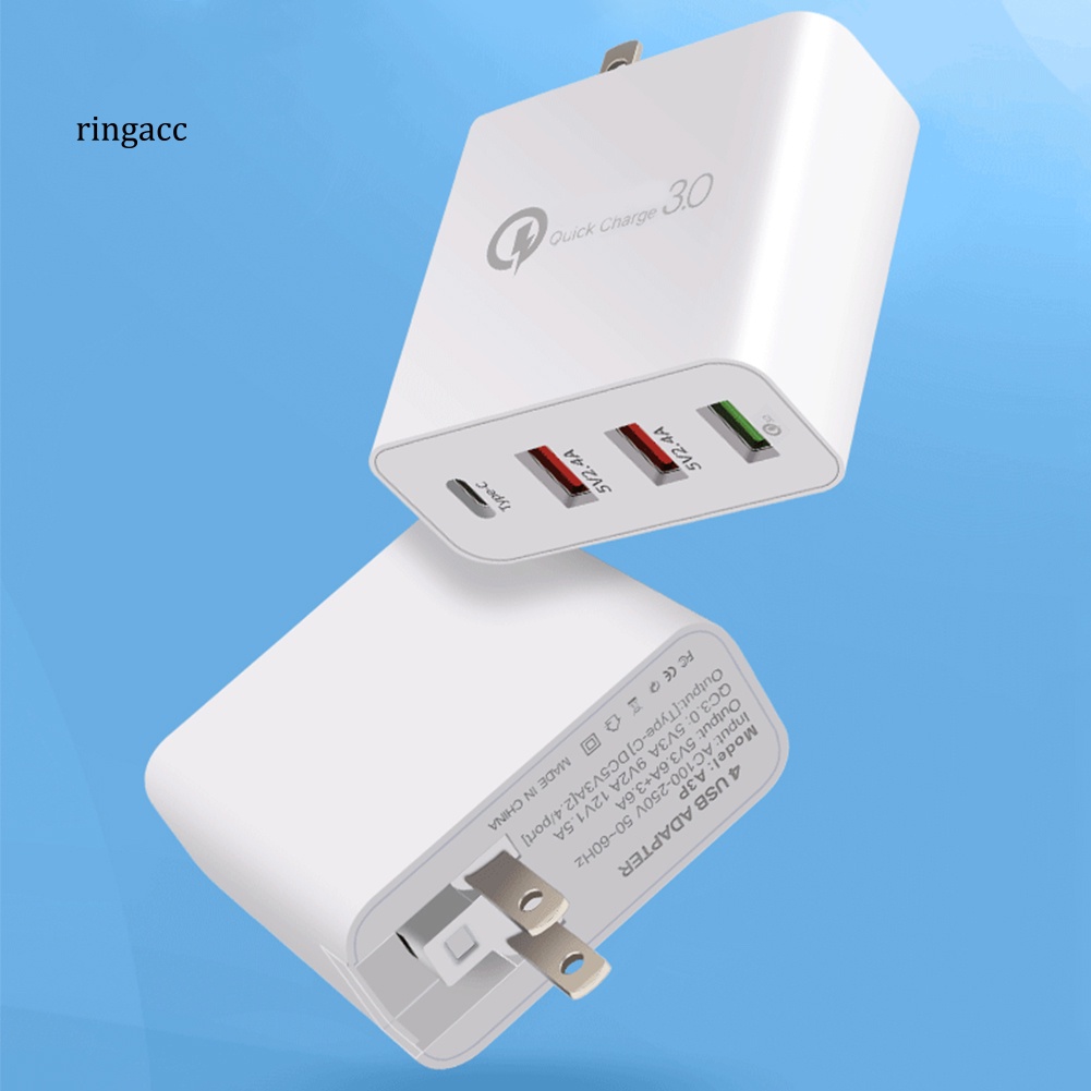 Cốc Sạc Nhanh PD 18W 4 Cổng USB Type-C Cho Điện Thoại / Máy Tính Bảng