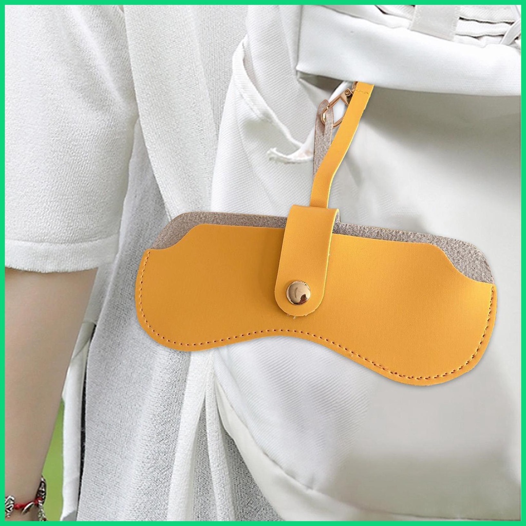 Túi Đựng Mắt Kính Bằng Da PU Mềm Kèm Dây Đeo Cổ Tay Tiện Dụng