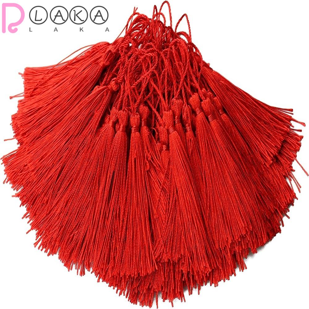 LAKAMIER Set 100 Dây Tua Rua Bằng Lụa Polyester Mềm 5inch Làm Thẻ Đánh Dấu Trang Sách Kỉ Niệm DIY