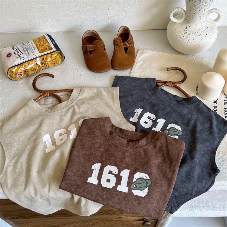 Áo Thun Cotton Tay Ngắn Cổ Tròn In Hình Hành Tinh Phong Cách Hàn Quốc Thời Trang Mùa Hè Cho Bé Trai