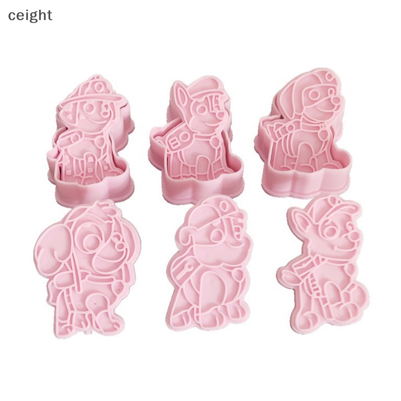Bộ 6 Khuôn Cắt Bánh Quy Hình Chú Chó Hoạt Hình 3D DIY
