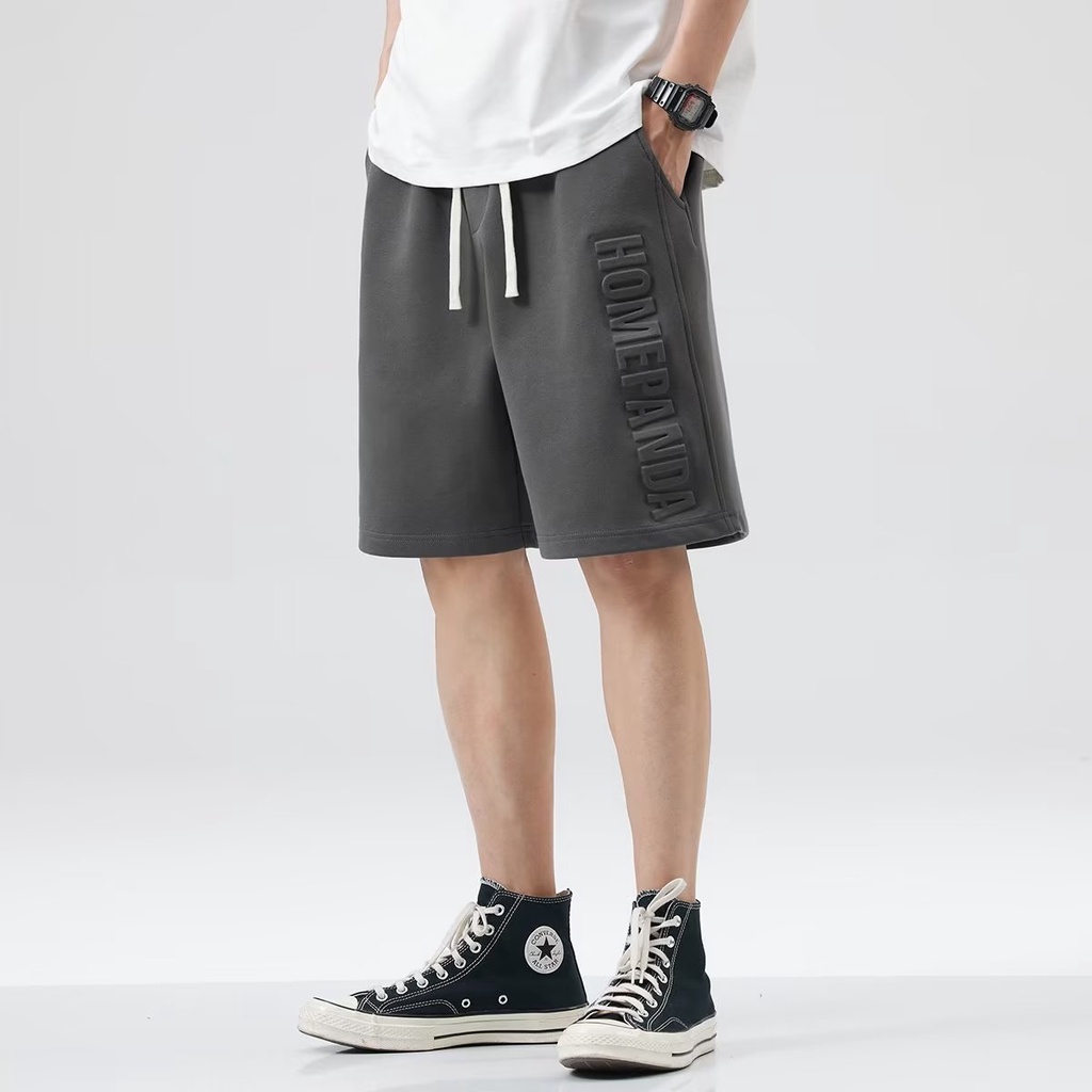 Quần Short Thể Thao 5 Tấc Dáng Rộng Màu Đen Phong Cách Đường Phố Mùa Hè Cho Nam