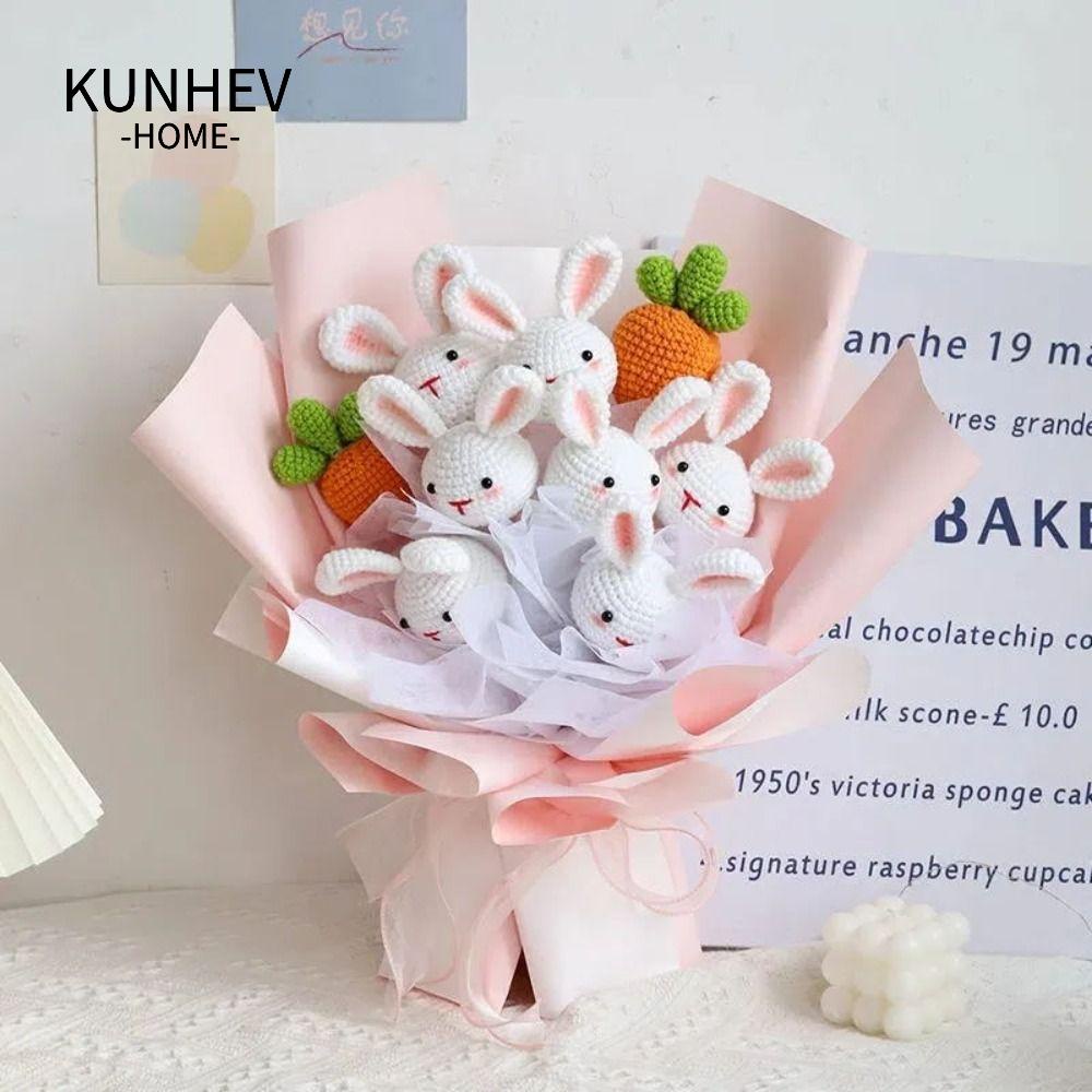 KUNHEV Phụ Kiện Trang Trí Nhà Cửa / Văn Phòng Thiết Kế Hình Thỏ Đan Móc Hoa Độc Đáo