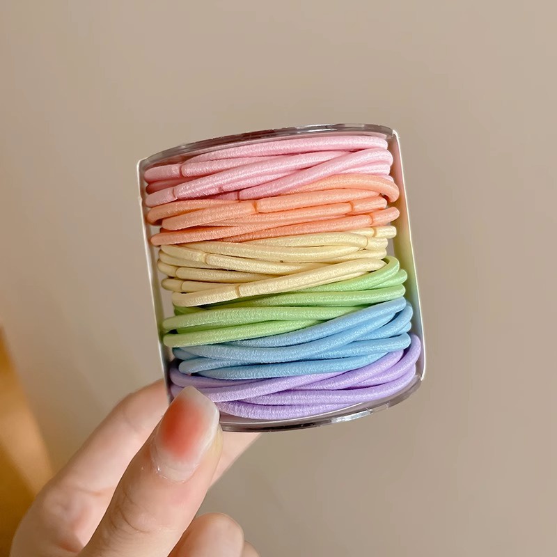 Set 48 Dây Buộc Tóc Co Giãn Đơn Giản Thời Trang Hàn Quốc