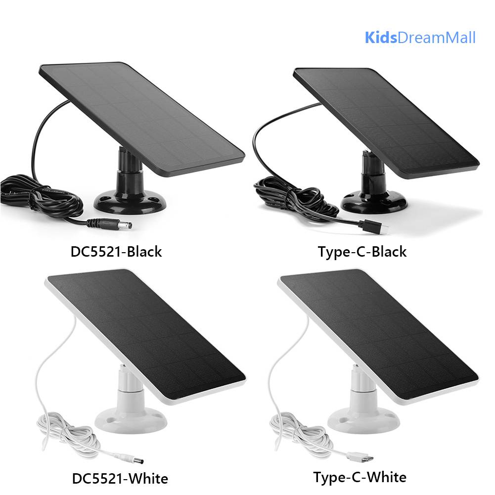 Tấm Pin Năng Lượng Mặt Trời 10W 5V Với Cổng DC5521 / USB-C Cho Đèn