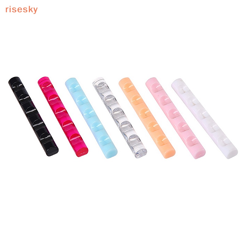 Giá Đỡ Cọ Vẽ Móng Tay 5 Ngăn Bằng Acrylic Trong Suốt Tiện Dụng Cho Salon
