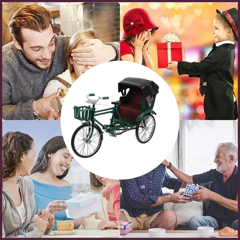Đồ trang trí Đồ Chơi Xe Đạp Rickshaw Tỉ Lệ 1: 12
