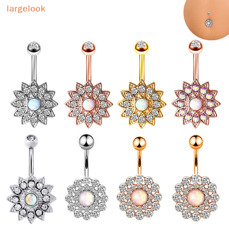Khuyên Rốn Bằng Thép Không Gỉ Đính Đá Zircon Thời Trang