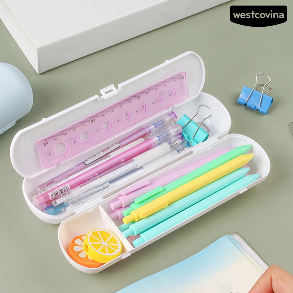 [WSTN] [WSTN]✎Hộp Đựng Bút Bằng PP Mịn Chống Nước Có Khóa Cài Thiết Thực Dành Cho Gia Đình