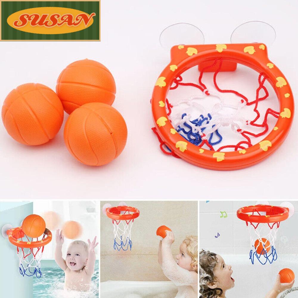 SUSANS Bộ Đồ Chơi Bóng Rổ Với 3 Quả Bóng Vui Nhộn Cho Bé Chơi Khi Tắm
