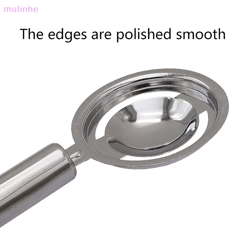 Dụng Cụ Tách Lòng Đỏ Trứng Tay Cầm Dài Bằng Thép Không Gỉ