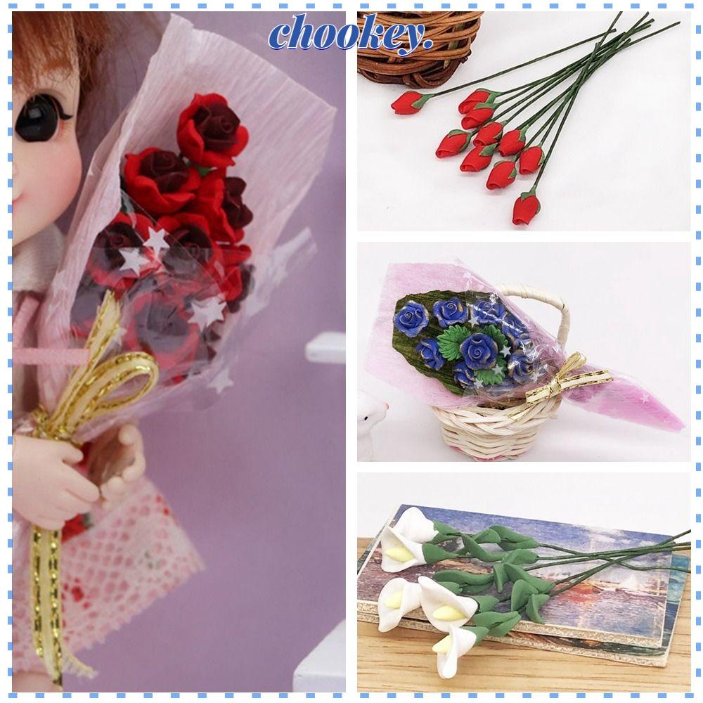 CHOOKEY Bó Hoa Giả Tỉ Lệ 1 / 12 Trang Trí Nhà Búp Bê