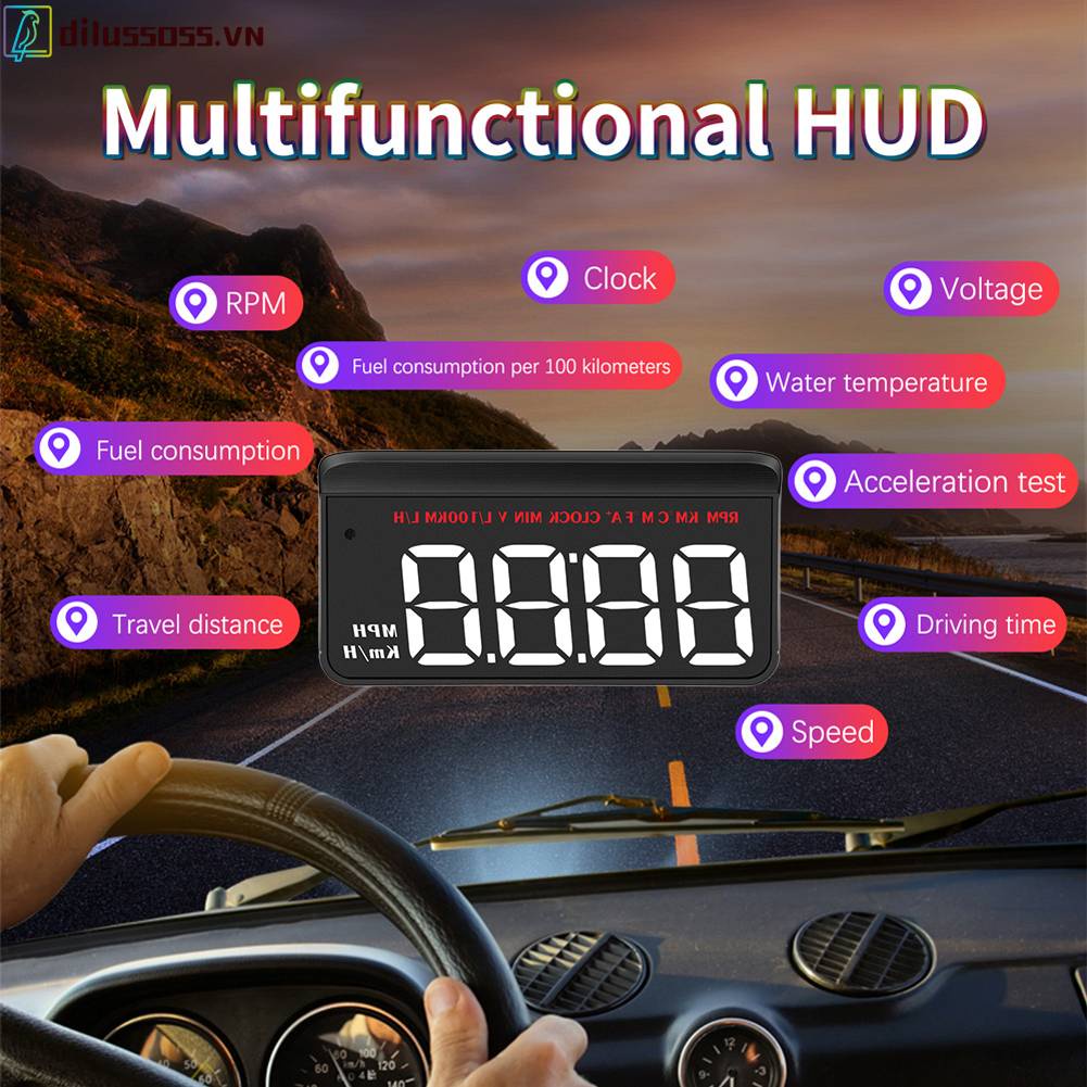 Thiết Bị Định Vị GPS Speedo OBD2 HUD Độ Nét Cao Thông Minh Cho Xe Hơi