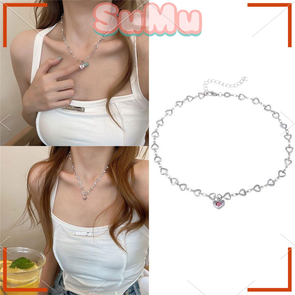 SUMU Vòng Cổ Choker Màu Hồng Thời Trang